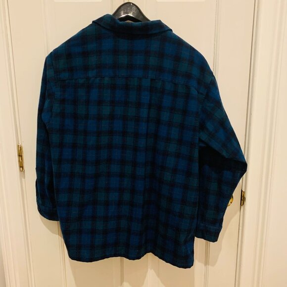 Vintage Pendleton Wool Plaid Flannel Button Work Chore Shirt Heavy Chamois Work - Picture 2 of 10